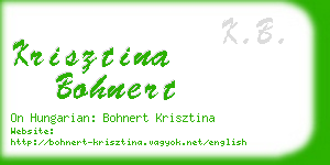 krisztina bohnert business card
